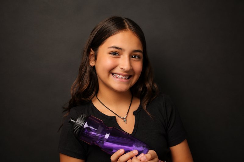 Smiling child with braces